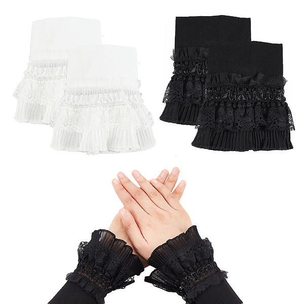 

PandaHall AHANDMAKER Women Short Lace Gloves Polyester Multicolor