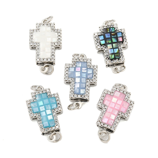 

PandaHall Rack Plating Brass Micro Pave Cubic Zirconia & Shell & Enamel Box Clasps, Cadmium Free & Lead Free, Long-Lasting Plated, Cross..., Multicolor