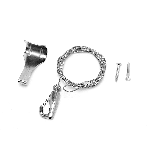 

PandaHall 304 Stainless Steel Adjustable Hanging Wire, with Screws, Stainless Steel Color, 55x29.5x27.5mm, 4pcs/set Stainless Steel