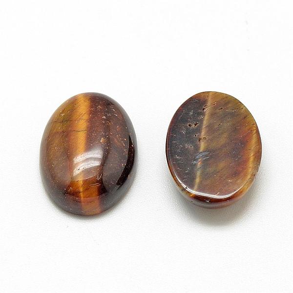 

PandaHall Natural Tiger Eye Cabochons, Oval, 25x18x6~7mm Tiger Eye Oval