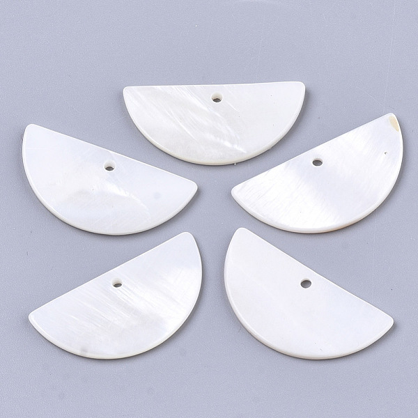 

PandaHall Natural Freshwater Shell Pendants, Half Round, Seashell Color, 14.5x30x2mm, Hole: 1.4mm Freshwater Shell Half Round