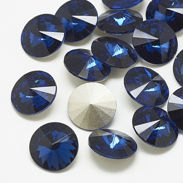 

PandaHall Pointed Back Glass Rhinestone Cabochons, Rivoli Rhinestone, Back Plated, Faceted, Cone, Montana, 8x4mm Glass Rhinestone Cone Blue