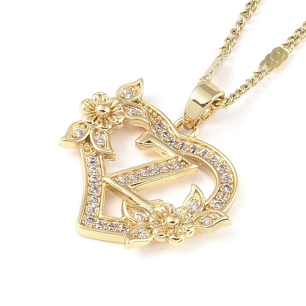 

PandaHall 304 Stainless Steel Heart Pendant Necklaces with Cubic Zirconia, Letter Charms, Letter Z, 16.54 inch(42cm) 304 Stainless Steel...