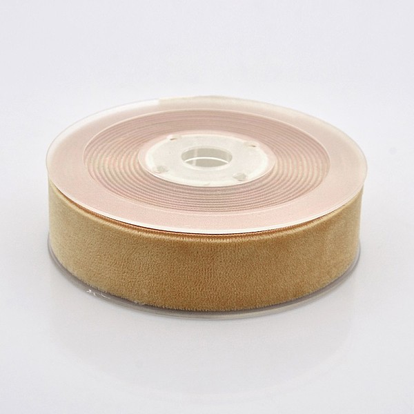

PandaHall Polyester Velvet Ribbon for Gift Packing and Festival Decoration, BurlyWood, 1 inch(26mm), about 25yards/roll(22.86m/roll) Velvet..., Orange