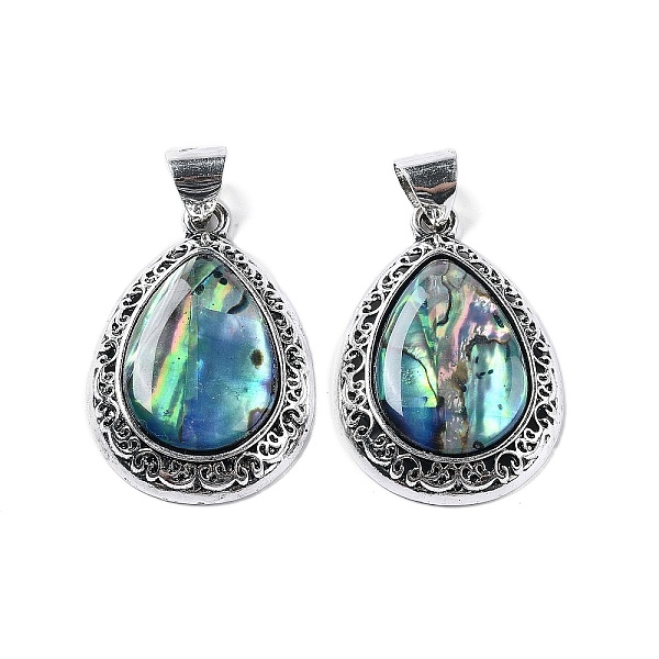 

PandaHall Natural Paua Shell Teardrop Pendants, Antique Silver Tone Alloy Drop Charms, Colorful, 39.5x27x6.5mm, Hole: 6x7.4mm Paua Shell...
