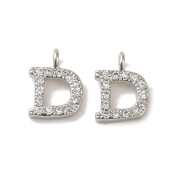 

PandaHall Initial Letter Brass Micro Pave Cubic Zirconia Pendants, Letter D, 9~10x4~10x1.5~2mm, Hole: 1.5mm Brass+Cubic Zirconia Letter D..., Clear