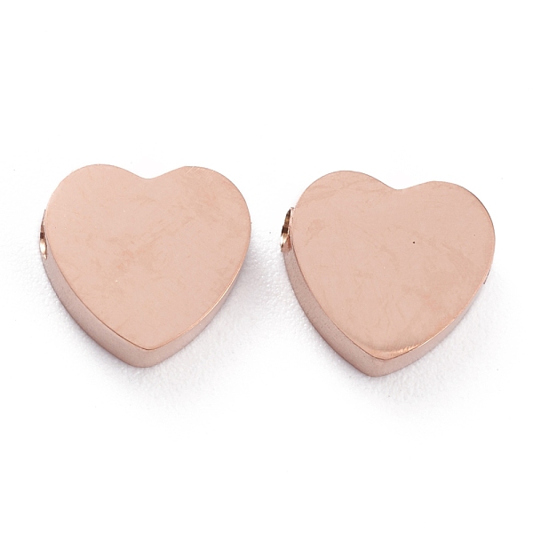 

PandaHall Ion Plating(IP) 304 Stainless Steel Beads, Heart, Rose Gold, 8.5x9.2x3mm, Hole: 1.8mm 304 Stainless Steel Heart