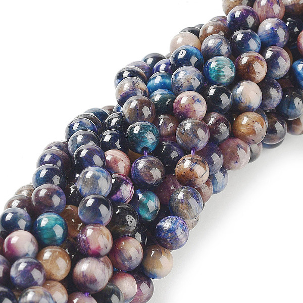 

PandaHall Natural Rainbow Tiger Eye Beads Strands, Dyed, Round, Royal Blue, 6mm, Hole: 1mm, about 62~63pcs/strand, 15.20''~15.59''...