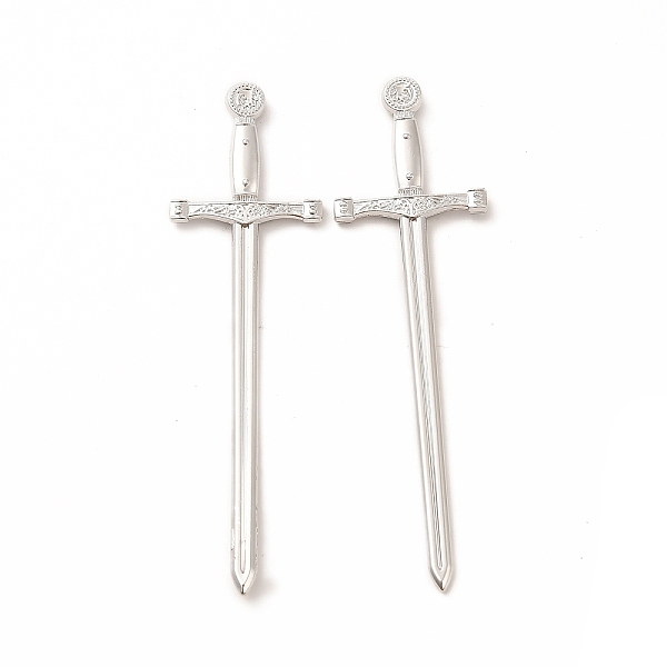 

PandaHall Rack Plating Alloy Cabochons, Cadmium Free & Nickel Free & Lead Free, Sword, Platinum, 85x24x4mm Alloy Others