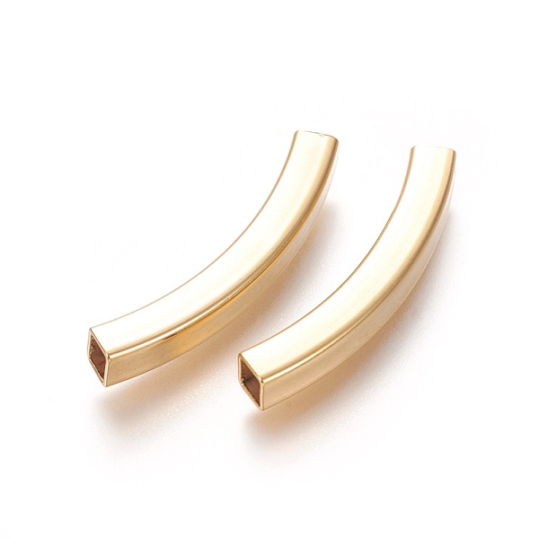 

PandaHall 304 Stainless Steel Tube Beads, Square Hole, Golden, 38x5x5mm, Hole: 4x4mm 304 Stainless Steel Tube
