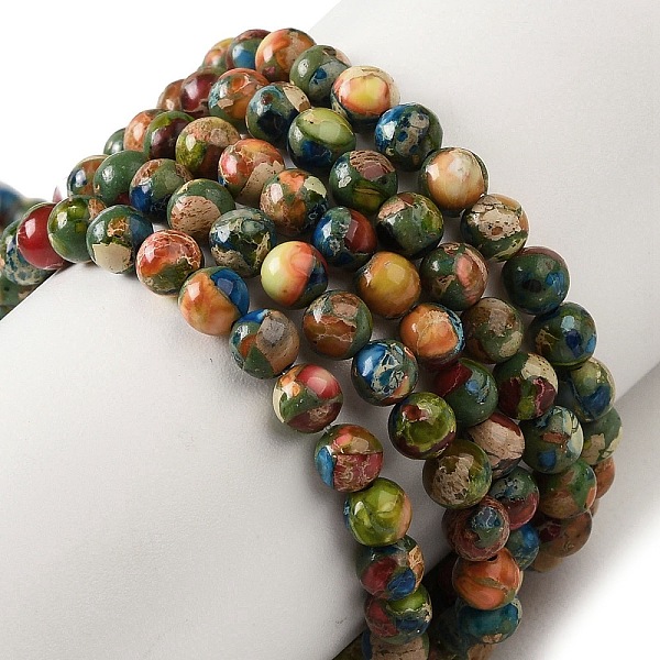 

PandaHall Dyed Natural Imperial Jasper Beads Strands, Round, Colorful, 4mm, Hole: 1mm, about 95pcs/strand, 16.06''(40.8cm) Imperial Jasper...