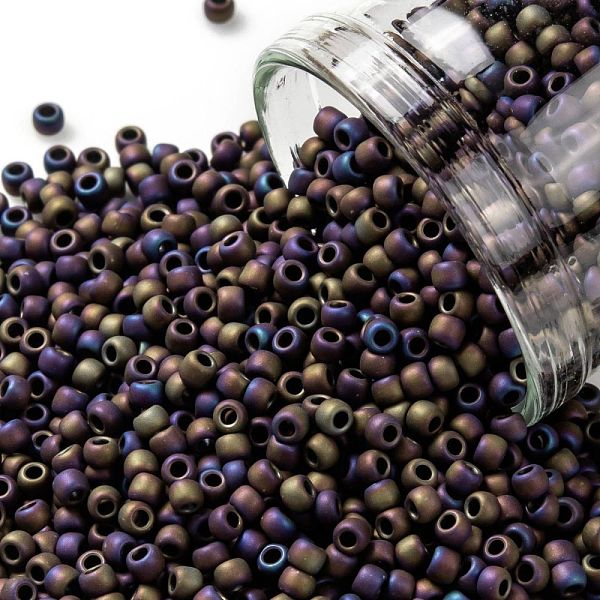 

PandaHall TOHO Round Seed Beads, Japanese Seed Beads, (615) Matte Color Iris Purple, 11/0, 2.2mm, Hole: 0.8mm, about 5555pcs/50g Glass...