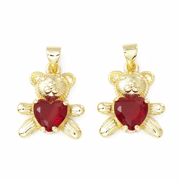 

PandaHall Rack Plating Brass Micro Pave Cubic Zirconia Pendants, Long-Lasting Plated, Real 18K Gold Plated, Cadmium Free & Lead Free, Bear..., Multicolor