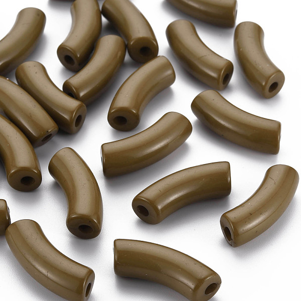 

PandaHall Opaque Acrylic Beads, Curved Tube, Camel, 36x13.5x11.5mm, Hole: 4mm, about 148pcs/500g Acrylic Tube Brown