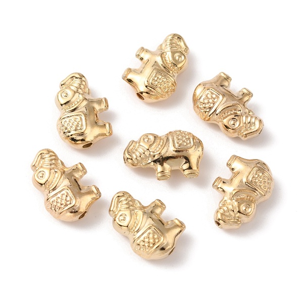 

PandaHall Plastic Beads, Elephant, Golden, 12.5x8.5x4.4mm, Hole: 1.4mm, 100pcs/bag Plastic Elephant Gold