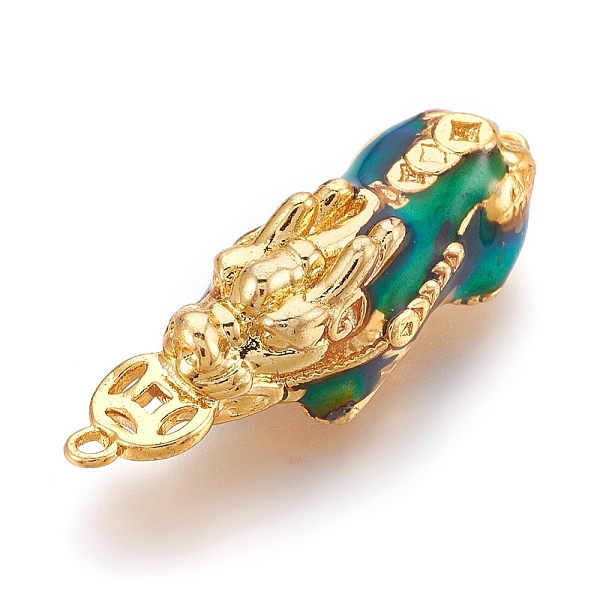 

PandaHall Alloy Enamel Links, Changing Color Mood Links Pi Xiu, Golden, 33x11.5x8.5mm, Hole: 1.2mm Alloy+Enamel Other Animal