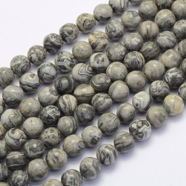 

PandaHall Natural Map Stone/Picasso Stone/Picasso Jasper Beads Strands, Round, 4mm, Hole: 1mm, about 90pcs/strand, 15.7 inch(40cm) Map Stone...