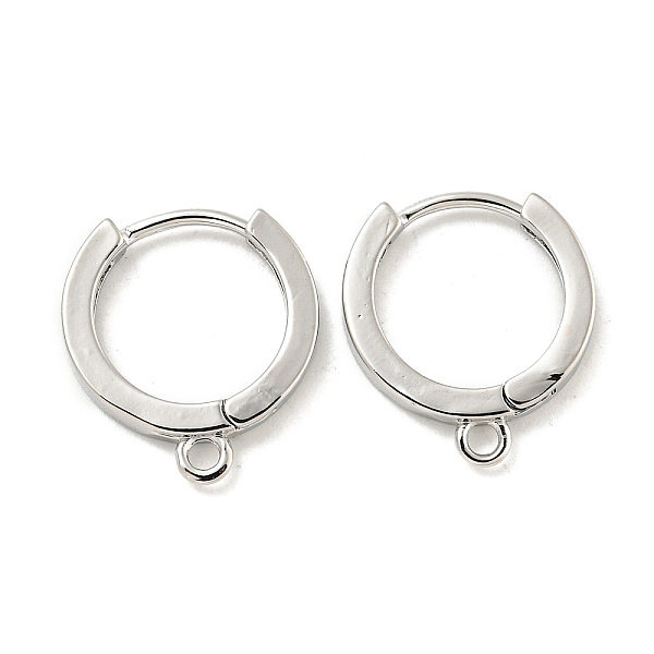 

PandaHall Brass Hoop Earrings, Ring, Platinum, 14x2mm, Hole: 1.5mm Brass