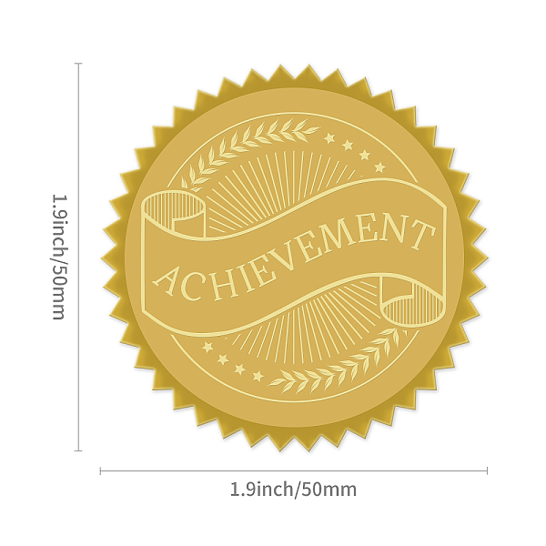 

PandaHall Self Adhesive Gold Foil Embossed Stickers, Medal Decoration Sticker, Word, 5x5cm Metal Word Gold