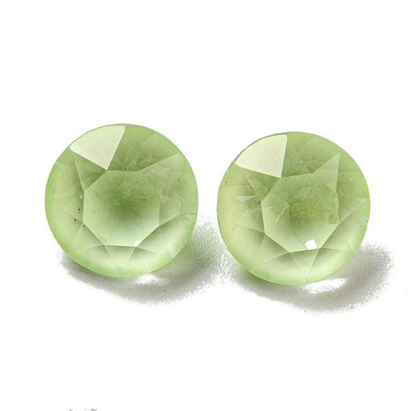 

PandaHall Glass Rhinestone Cabochons, Point Back & Back Plated, Faceted, Round, Chrysolite, 8x6mm Glass Rhinestone Round Green