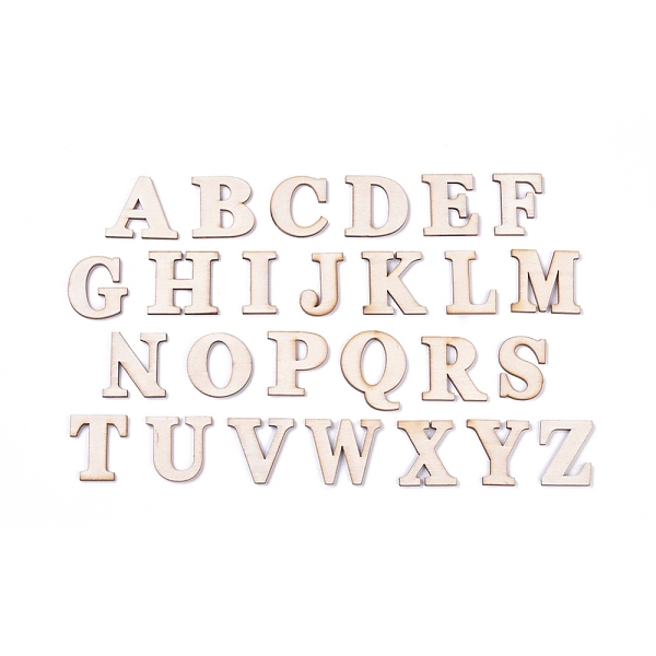 

PandaHall Wood Cabochons, Laser Cut Wood Shapes, with Adhesive Back, Alphabet, Letter A~Z, 29.3x15.3~31.7x2.3mm, 26pcs/set Wood Letter..., Orange