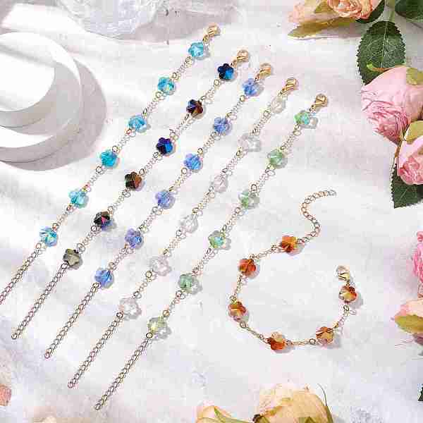 Brass Cable Chains Beads Bracelets for Women