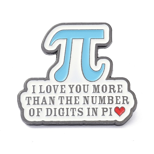 

PandaHall Alloy Enamel Mathematical Formula Brooch, Enamel Pin, π with Word, Light Sky Blue, 25x28x11mm Alloy+Enamel