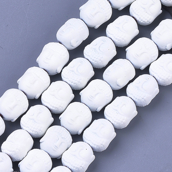 

PandaHall Spray Painted Non-magnetic Synthetic Hematite Beads Strands, Matte Style, Buddha Head, White, 10x9x7.5mm, Hole: 1mm, about...