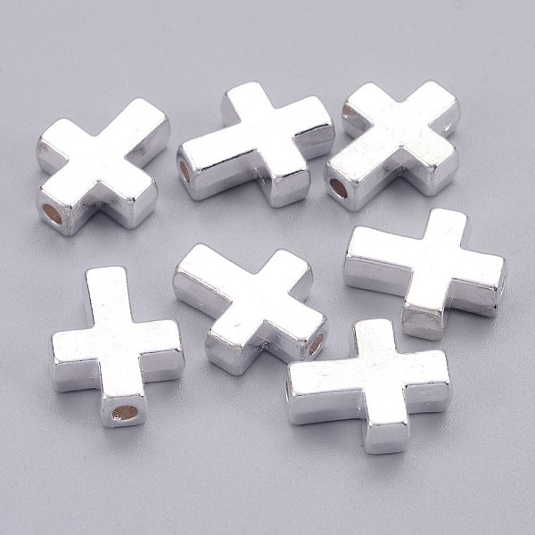 

PandaHall Tibetan Style Alloy Beads, Cadmium Free & Nickel Free & Lead Free, Cross, Silver Color Plated, 15x12x5mm, Hole: 2mm Alloy Cross