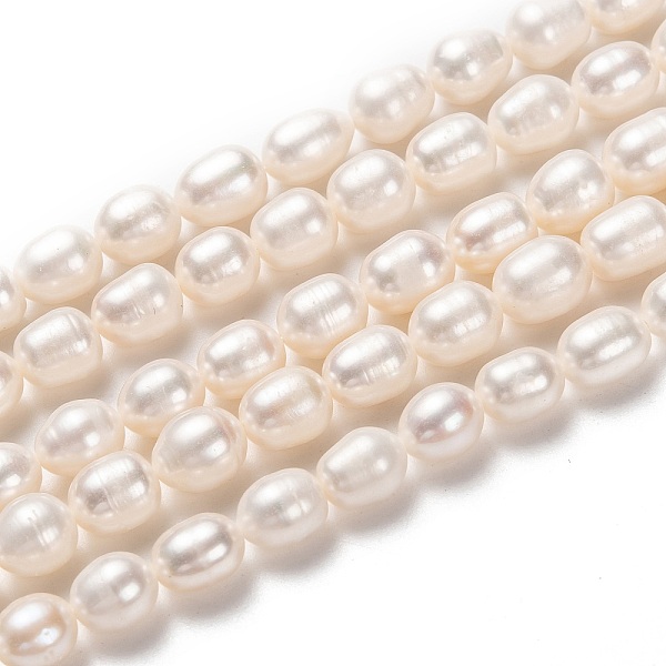 

PandaHall Natural Cultured Freshwater Pearl Beads Strands, Rice, Bisque, 7~10x7~8mm, Hole: 0.6mm, about 39~40pcs/strand, 14.17~14.65 inch..., Orange