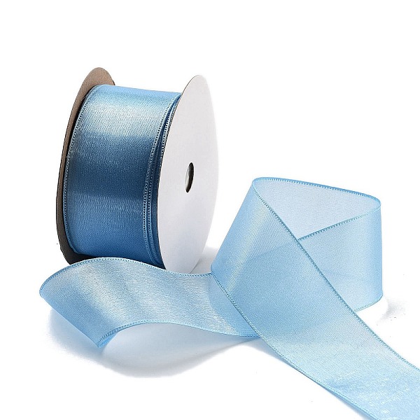 

PandaHall 20 Yards Polyester Ribbon, for Gift Wrapping, Light Sky Blue, 1-1/2 inch(38mm), about 20.00 Yards(18.29m)/Roll Polyester None