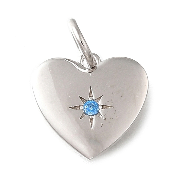 925 Sterling Silver Micro Pave Clear Cubic Zirconia Charms