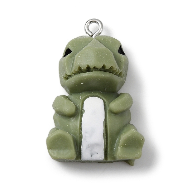 

PandaHall Opaque Resin Pendants, Animal Charms with Platinum Plated Iron Loops, Dinosaur, 30.5x19x11mm, Hole: 2mm Iron+Resin Dinosaur
