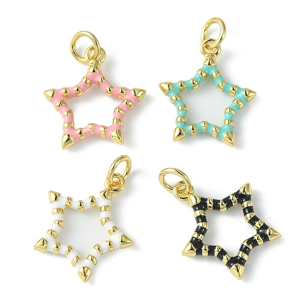 

PandaHall Rack Plating Eco-Friendly Brass Enamel Pendants, with Jump Ring, Long-Lasting Plated, Lead Free & Cadmium Free, Real 18K Gold..., Multicolor