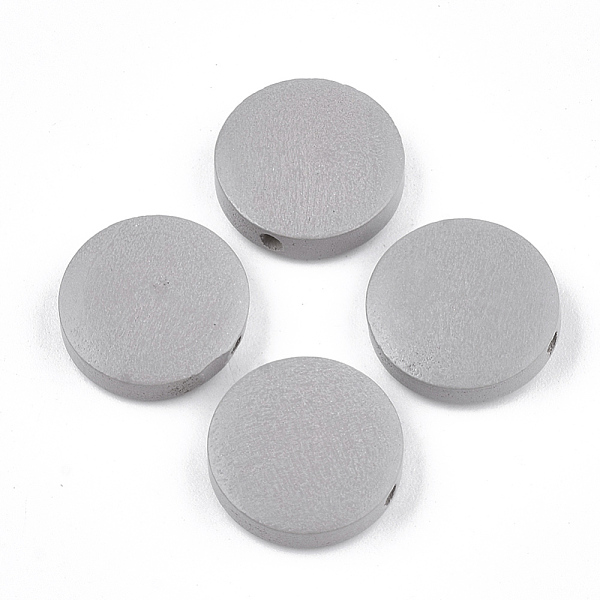 

PandaHall Painted Natural Wood Beads, Flat Round, Light Grey, 15~15.5x4mm, Hole: 1.8mm Schima Wood Flat Round Gray