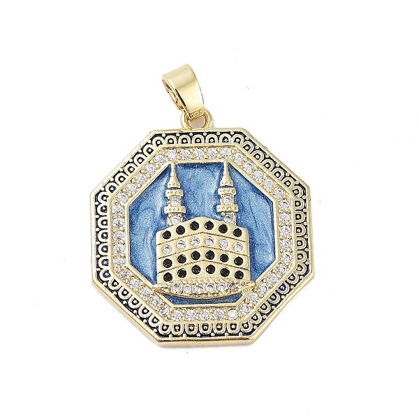 

PandaHall Rack Plating Brass Micro Pave Clear Cubic Zirconia Pendants, with Enamel, Long-Lasting Plated, Lead Free & Cadmium Free, Hexagon &...