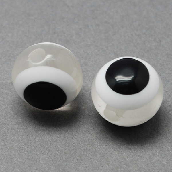

PandaHall Round Evil Eye Resin Beads, Clear, 8x7mm, Hole: 1.8~2mm Resin Evil Eye Clear