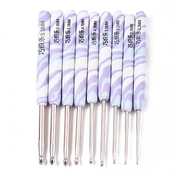 

PandaHall Aluminum Diverse Size Crochet Hooks Set, with Polymer Clay Handle, for Braiding Crochet Sewing Tools, Light Gold, Colorful...