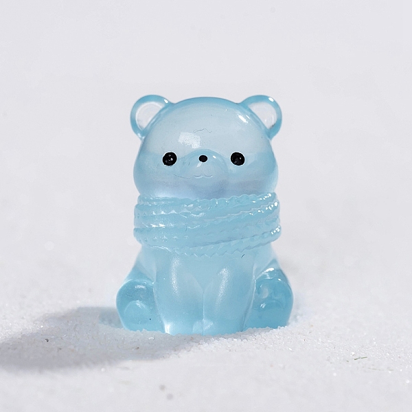 Luminous Resin Bear Miniature Ornaments
