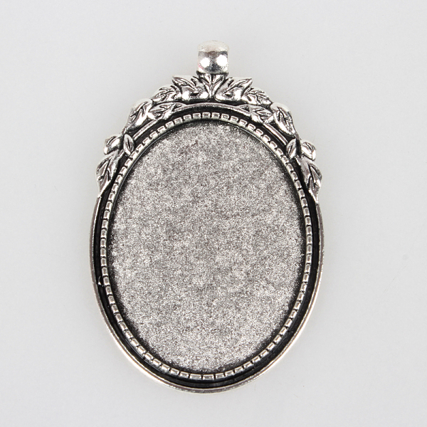 

PandaHall Tibetan Style Alloy Pendant Cabochon Bezel Settings, Cadmium Free & Lead Free, Oval, Antique Silver, Oval Tray: 40x30mm...