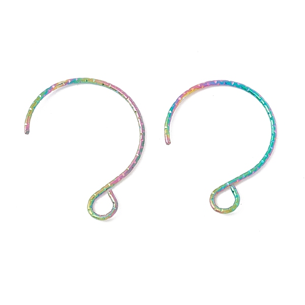

PandaHall Rainbow Color Ion Plating(IP) 316 Surgical Stainless Steel Earring Hooks, with Horizontal Loops, 19x15mm, Hole: 3x2.6mm, 22 Gauge...