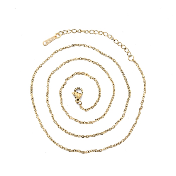 

PandaHall 304 Stainless Steel Cable Chains Necklace for Men Women, Golden, Wide: 1.5mm, 19.69 inch(50cm) 304 Stainless Steel