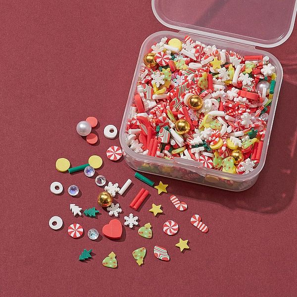 

PandaHall 25G Christmas Handmade Polymer Clay Cabochons, Fashion Nail Art Decoration Accessories, with Acrylic Rhinestone, Mixed Shapes..., Multicolor