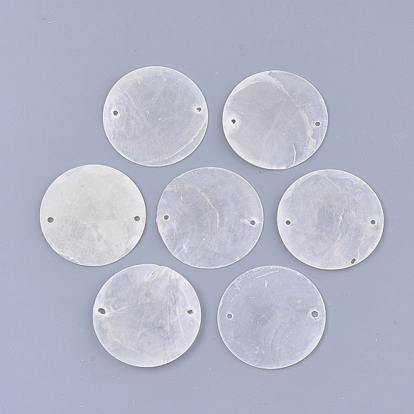 

PandaHall Capiz Shell Links connectors, Flat Round, WhiteSmoke, 30x1mm, Hole: 1.4mm Capiz Shell Flat Round White