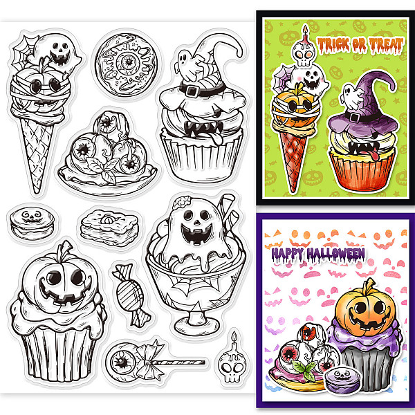 

PandaHall Custom PVC Plastic Clear Stamps, for DIY Scrapbooking, Photo Album Decorative, Cards Making, Dessert Pattern, 160x110x3mm Plastic...