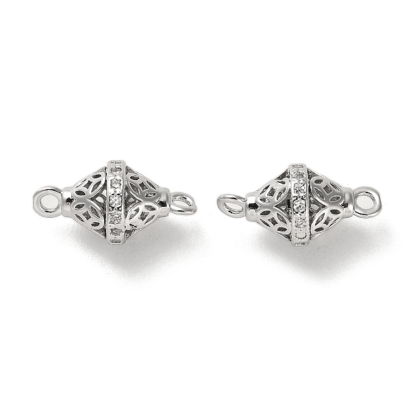 

PandaHall Brass Micro Pave Clear Cubic Zirconia Bicone Connector Charms, Coin Links, Real Platinum Plated, 15x8mm, Hole: 1.5mm Brass+Cubic...