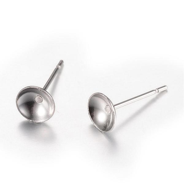 

PandaHall 304 Stainless Steel Stud Earring Findings, Stainless Steel Color, 6mm, Pin: 0.8mm 304 Stainless Steel Others