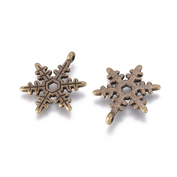 

PandaHall Christmas Snowflake Tibetan Style Alloy Pendants, Lead Free and Cadmium Free, Antique Bronze, 23x17.5mm, Hole: 1.5mm Alloy...