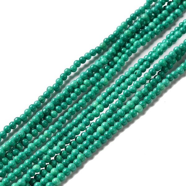 

PandaHall Natural Howlite Beads Strands, Dyed, Round, Green, 2mm, Hole: 0.6mm, about 198pcs/strand, 15.20 inch(38.6cm) Howlite Round Green