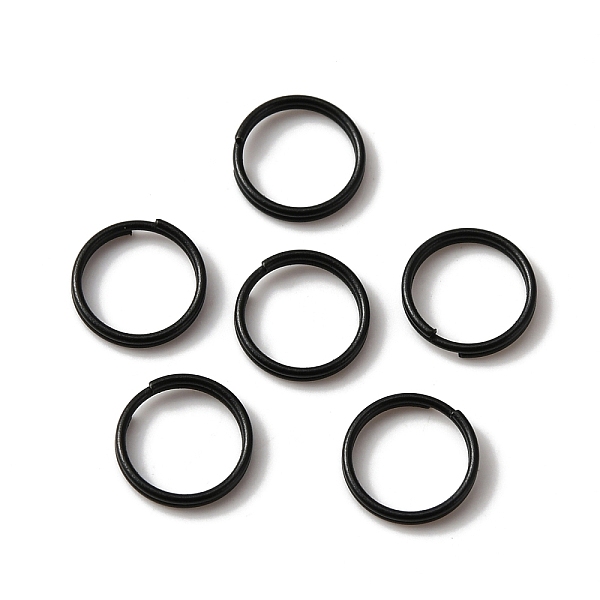 

PandaHall Iron Split Key Rings, Keychain Ring, Electrophoresis Black, 8x1.2mm, Inner Diameter: 6.8mm Iron Ring